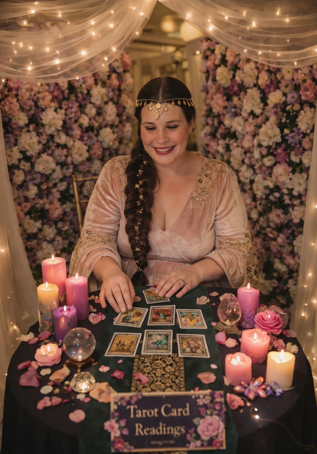 Charleston tarot booth for wedding receptions, bachelorette parties and birthdays at event halls and outdoor events in the South Carolina Lowcountry
