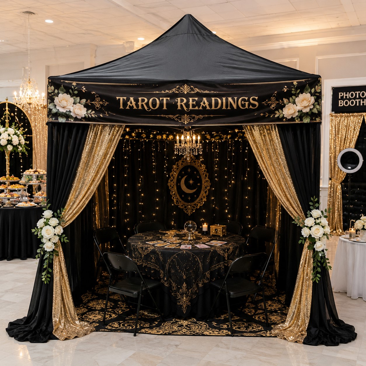 Daniel Island, Mount Pleasant, and James Island outdoor tarot reader booth for corporate events, weddings, private parties in the South Carolina Lowcountry