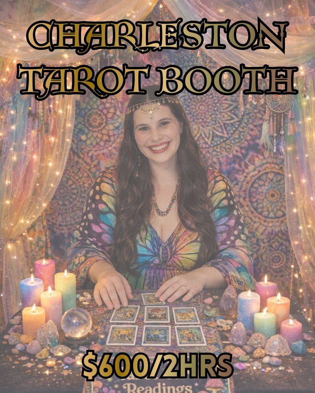 Savannah tarot booth for event hall parties and indoor or outdoor events
