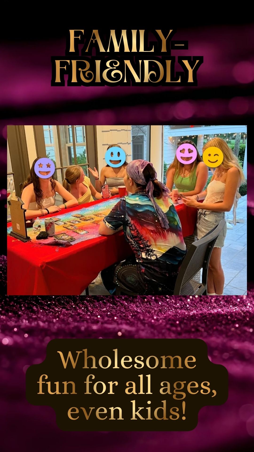 Event tarot reader offering unique party entertainment in Savannah, GA