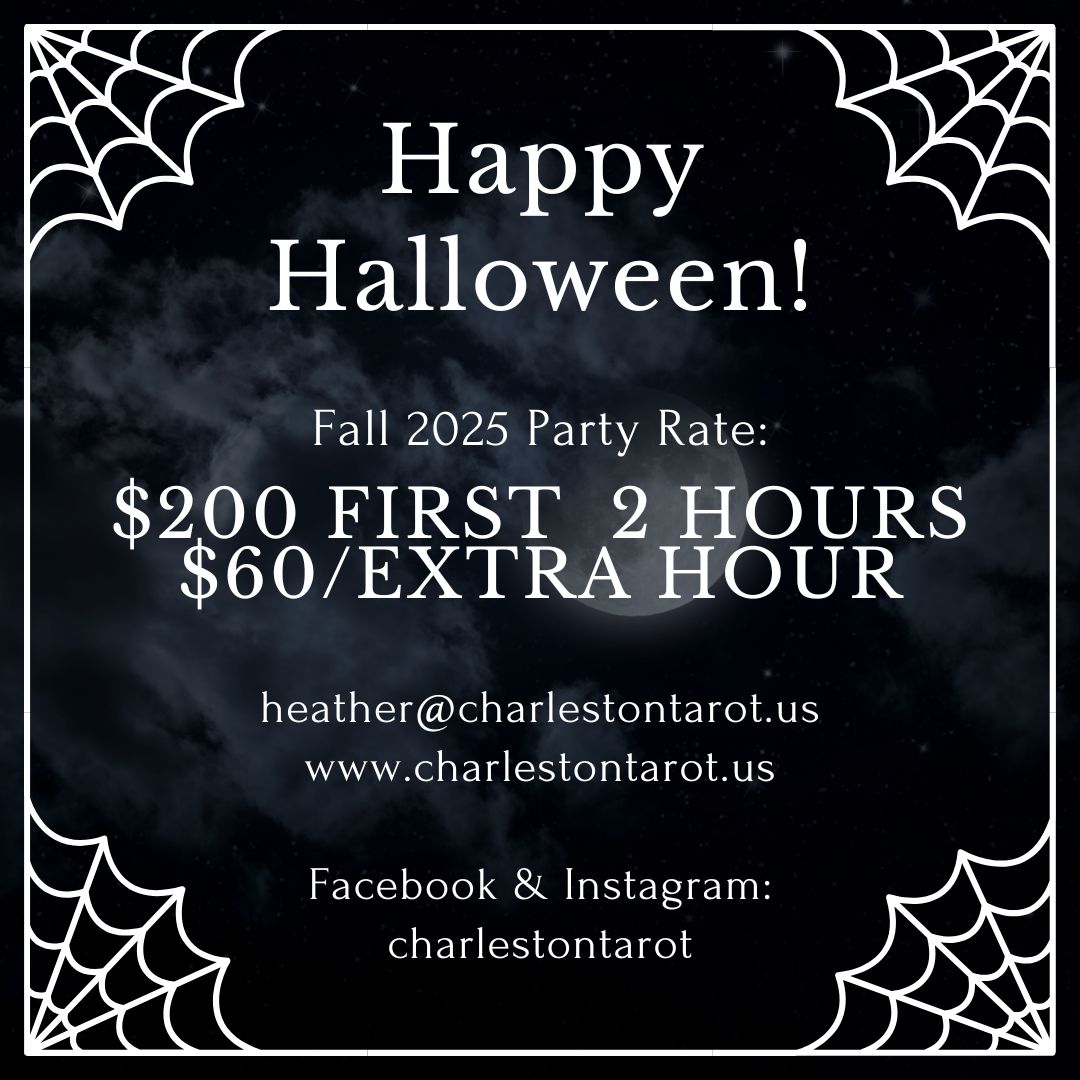 Charleston Halloween Party Entertainment with Carolina Moon Tarot Reader in the South Carolina Lowcountry