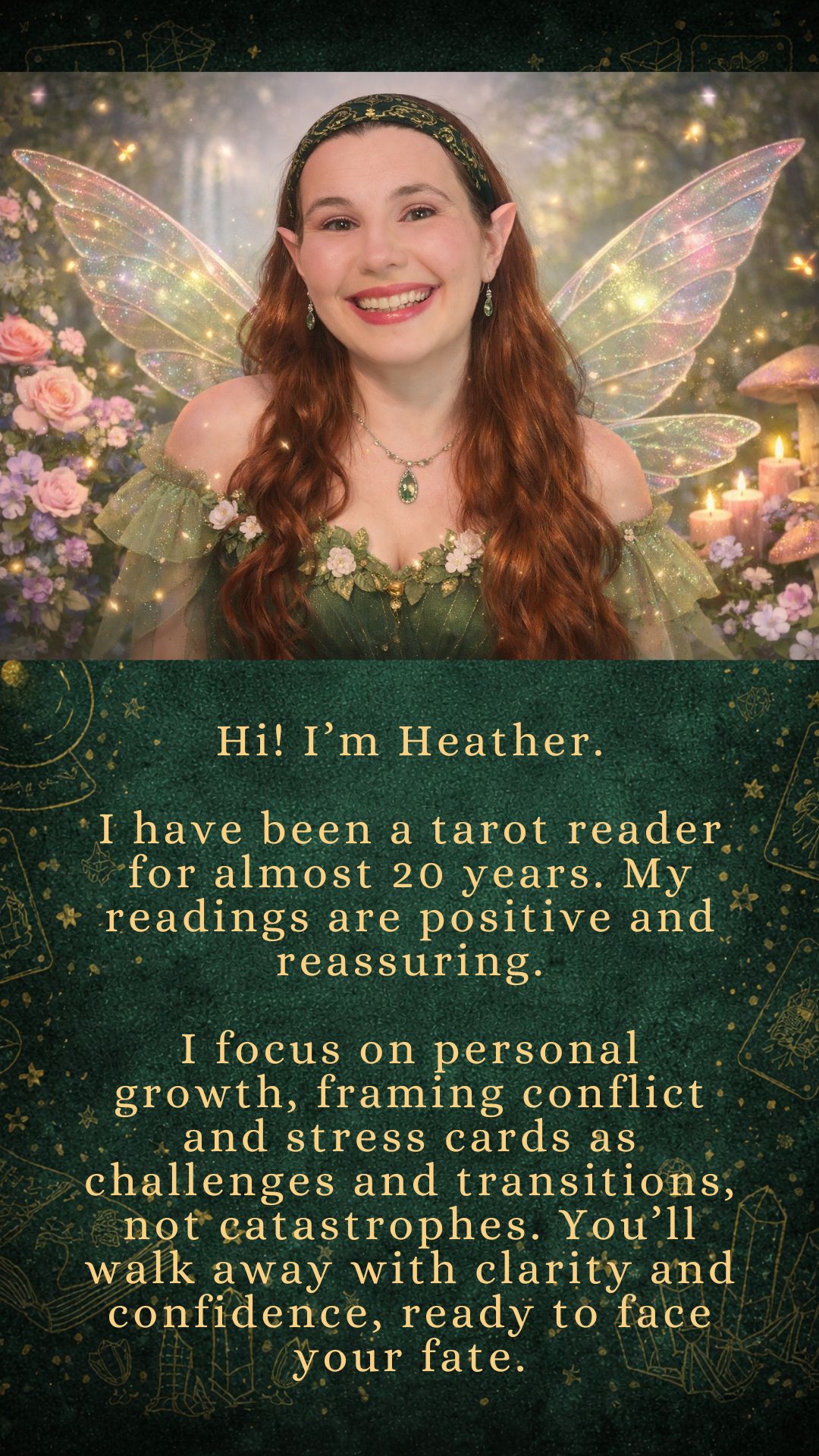 Tarot booth setup for weddings, receptions, and special events in the Lowcountry