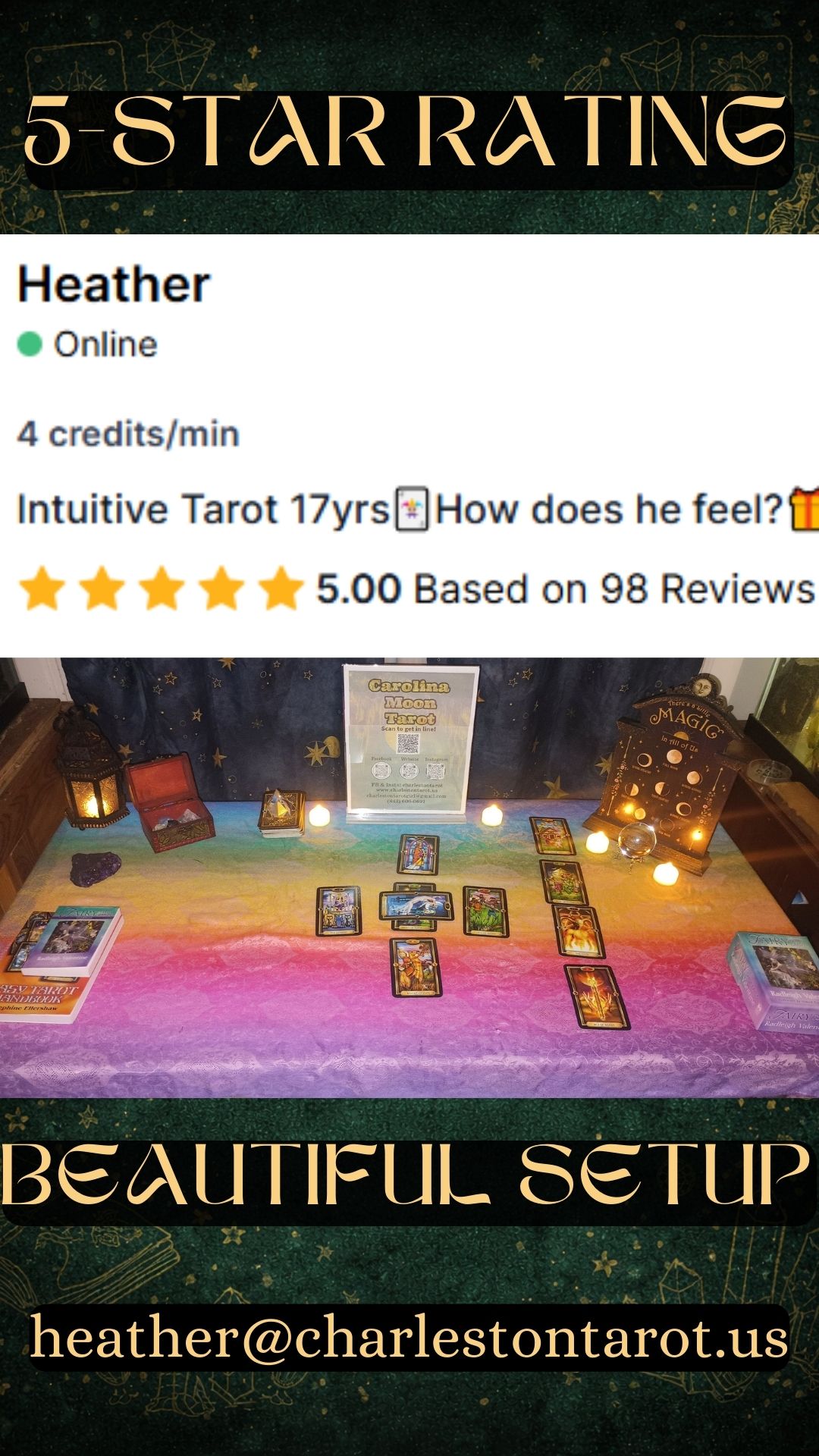 Lowcountry tarot reader for Halloween parties, themed events, and festivals